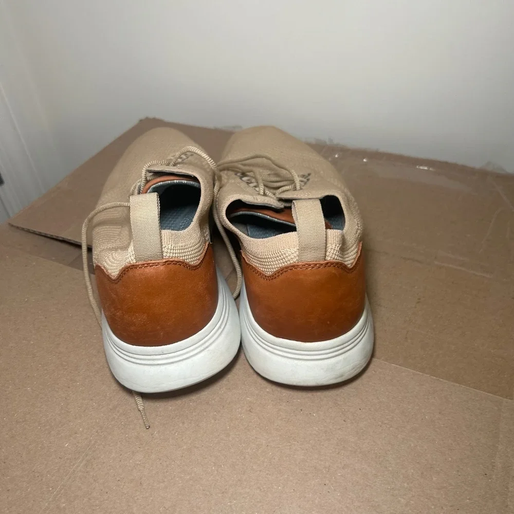 Johnston & Murphy McGuffey Knit Lace-Up Tan Sneakers 25-3432 Mens 13M